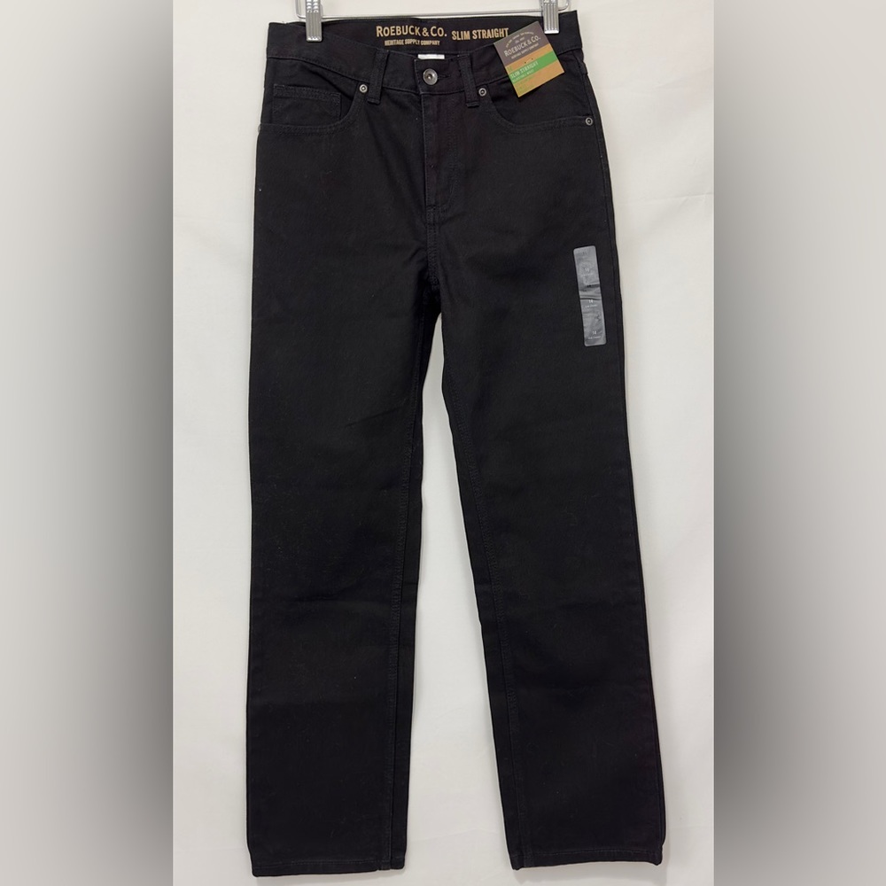 Roebuck & Co. Boys Black Slim Straight Jean 14Slim NWT